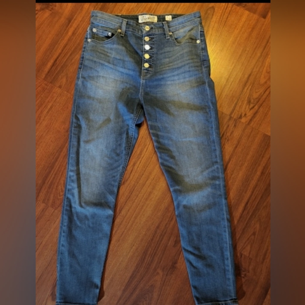 Lucky Brand Bridgette crop hight rise button up fly skiny jeans sz  29